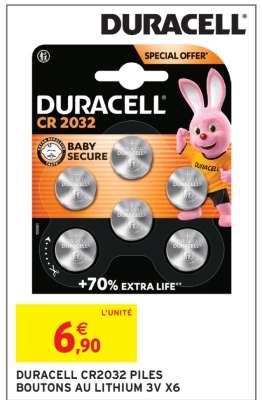 DURACELL CR2032 PILES