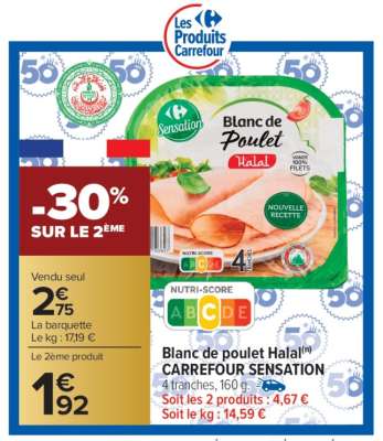 Blanc de poulet Halal CARREFOUR SENSATION