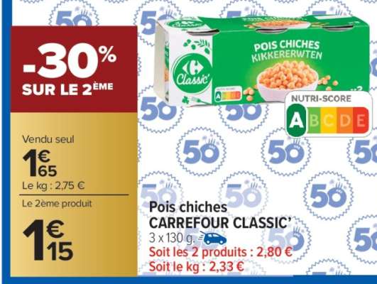 Pois chiches CARREFOUR CLASSIC'