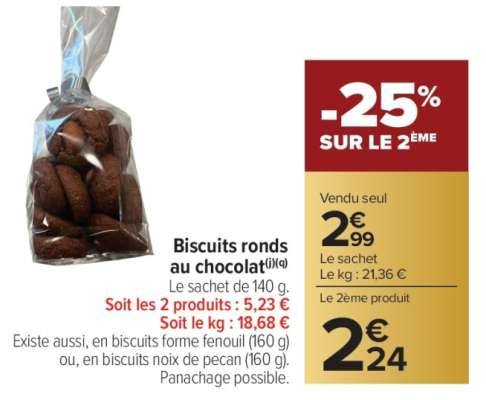 Biscuits ronds au chocolat
