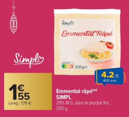 Emmental râpé SIMPL