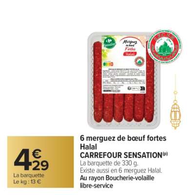 6 merguez de boeuf fortes Halal