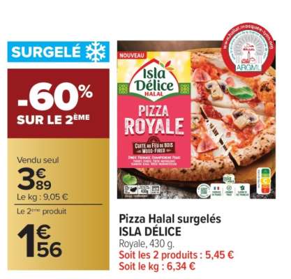 Pizza Halal surgelés ISLA DÉLICE