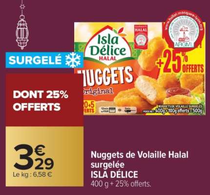 Nuggets de Volaille Halal surgelée