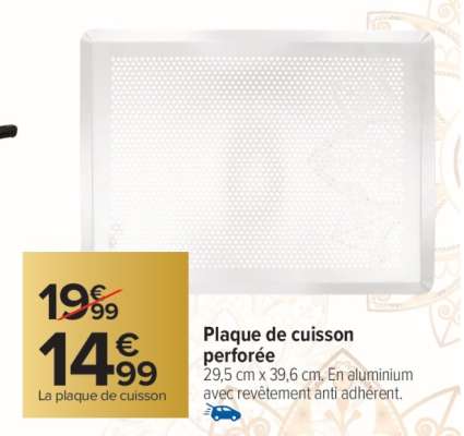 Plaque de cuisson perforée