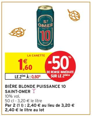 BIÈRE BLONDE PUISSANCE 10 SAINT-OMER