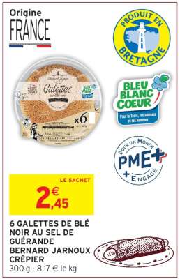 6 GALETTES DE BLÉ NOIR AU SEL DE GUÉRANDE BERNARD JARNOUX CRÉPIER
