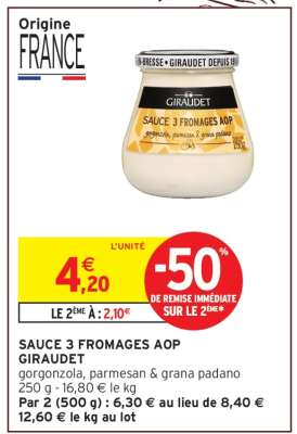SAUCE 3 FROMAGES AOP GIRAUDET
