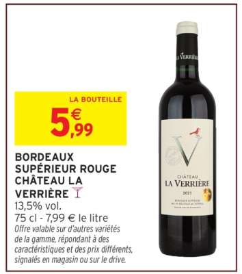 BORDEAUX SUPÉRIEUR ROUGE CHÂTEAU LA VERRIÈRE