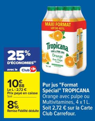 Pur jus "Format Spécial" TROPICANA