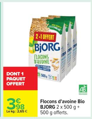 Flocons D'avoine Bio Bjorg