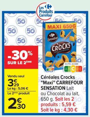 Céréales Crocks "Maxi" CARREFOUR SENSATION