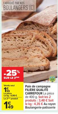 Pain de campagne FILIERE QUALITE CARREFOUR
