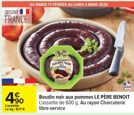 Boudin noir aux pommes LE PERE BENOIT