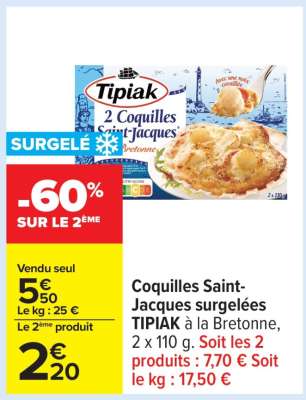 COQUILLES SAINT-JACQUES SURGELEES TIPIAK