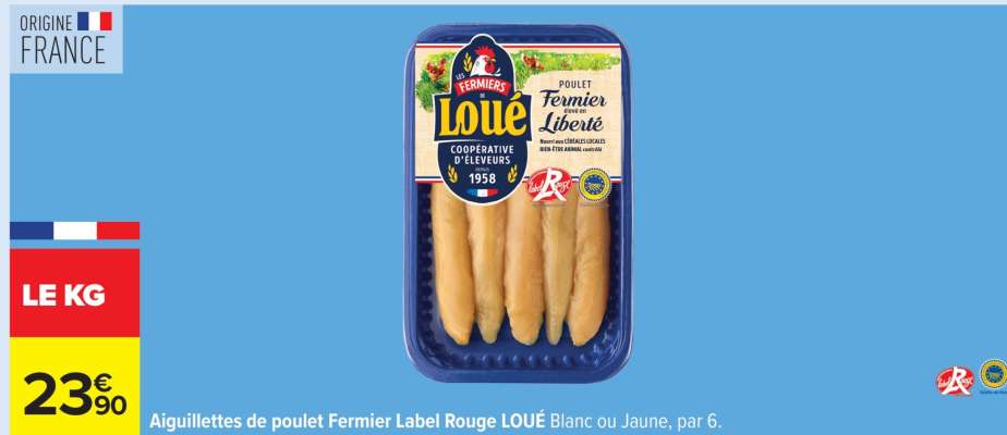 Aiguillettes de poulet Fermier Label Rouge LOUÉ