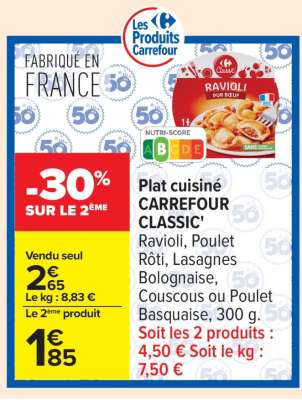 PLAT CUISINÉ CARREFOUR CLASSIC