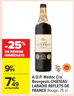 A.O.P. Médoc Cru Bourgeois CHÂTEAU LABADIE REFLETS DE FRANCE Rouge, 75 cl
