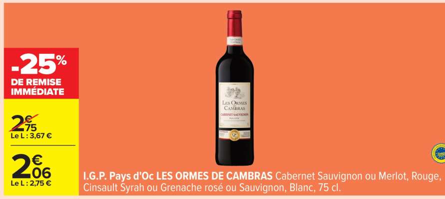 I.G.P. Pays d'Oc LES ORMES DE CAMBRAS