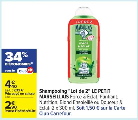 Shampooing "Lot de 2" LE PETIT MARSEILLAIS