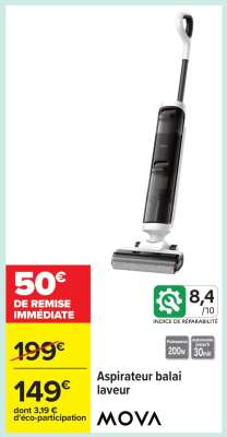 Aspirateur balai laveur