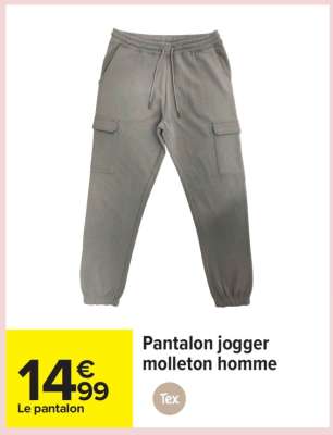 Pantalon jogger molleton homme