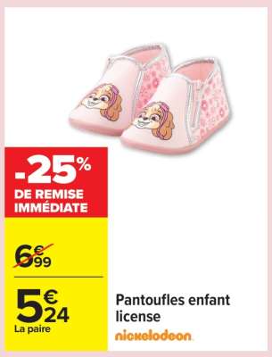 Pantoufles enfant license