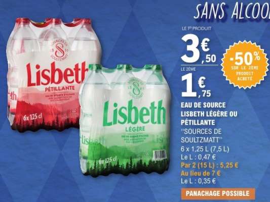 Eau de Source Lisbeth Légère ou Pétillante