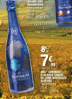 AOC* CRÉMANT D'ALSACE COEUR DE LUNE BOUTEILLE SLEEVE "BESTHEIM"