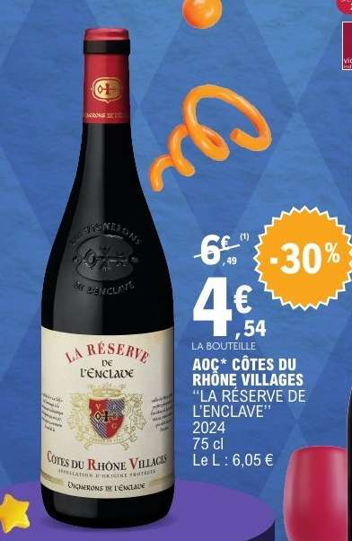 AOC* CÔTES DU RHÔNE VILLAGES “LA RÉSERVE DE L'ENCLAVE”