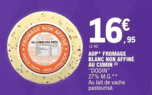 AOP* FROMAGE BLANC NON AFFINÉ AU CUMIN “DODIN”