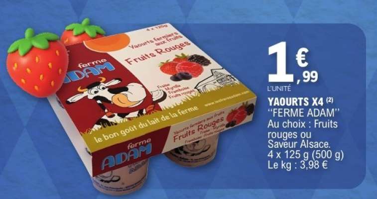 YAOURTS X4 "FERME ADAM"