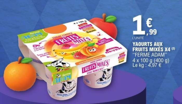 YAOURTS AUX FRUITS MIXÉS x4