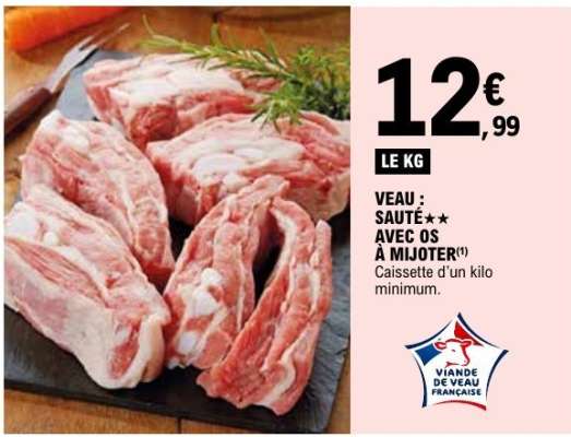 Veau : Sauté avec os à mijoter