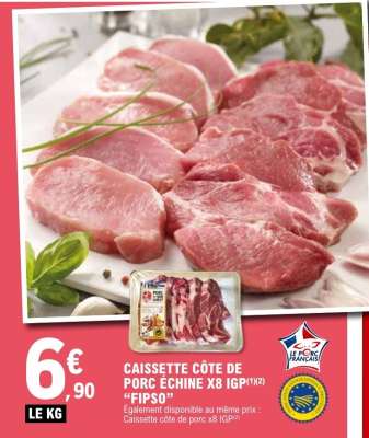 CAISSETTE CÔTE DE PORC ÉCHINE X8 IGP