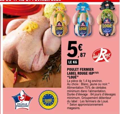 POULET FERMIER LABEL ROUGE IGP LOUÉ