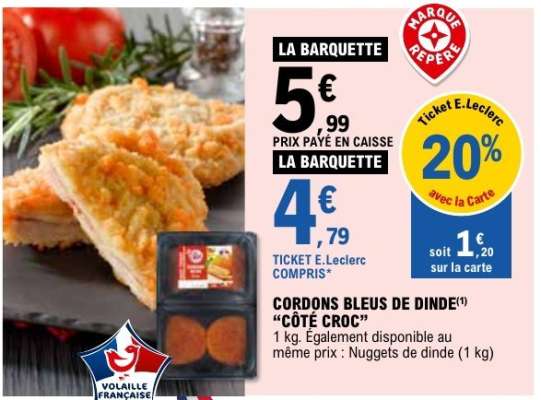 CORDONS BLEUS DE DINDE "CÔTÉ CROC"