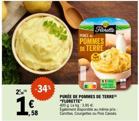 PURÉE DE POMMES DE TERRE "FLORETTE"