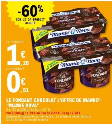 LE FONDANT CHOCOLAT L’OFFRE DE MAMIE “MAMIE NOVA”