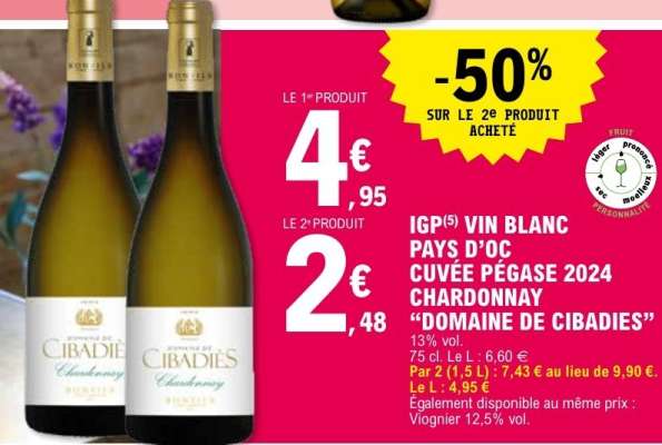 IGP VIN BLANC PAYS D’OC CUVÉE PÉGASE 2024 CHARDONNAY “DOMAINE DE CIBADIES”