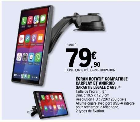ÉCRAN ROTATIF COMPATIBLE CARPLAY ET ANDROID
