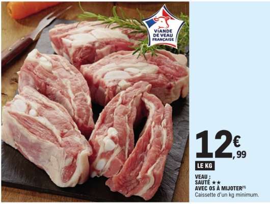 Veau : Sauté avec os à mijoter