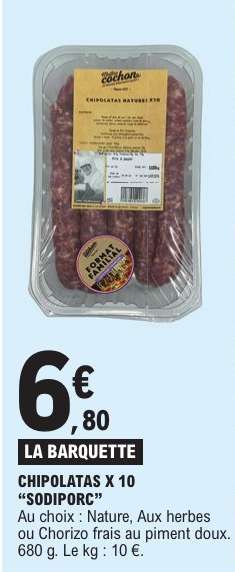 CHIPOLATAS X 10 “SODIPORC”