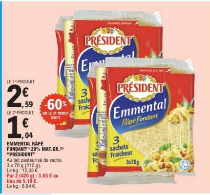 PRESIDENT Emmental Râpé Fondant