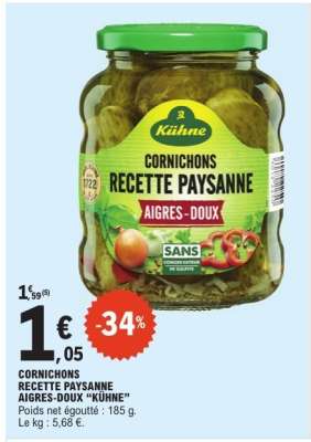 Cornichons Recette Paysanne Aigres-Doux Kühne
