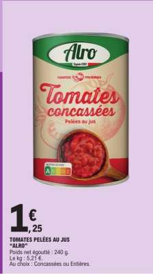 Tomates pelées au jus "Alro"