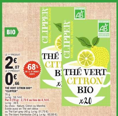 Thé Vert Citron Bio Clipper