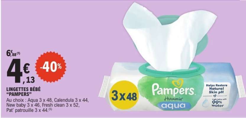 LINGETTES BÉBÉ “PAMPERS”