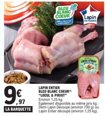 LAPIN ENTIER BLEU BLANC COEUR 'LOEUL & PIROT'