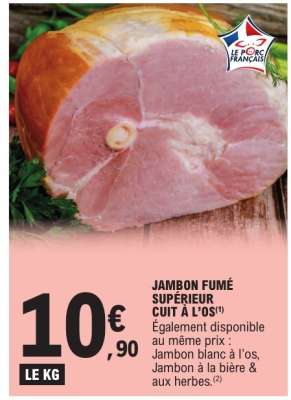 JAMBON FUMÉ SUPÉRIEUR CUIT À L’OS